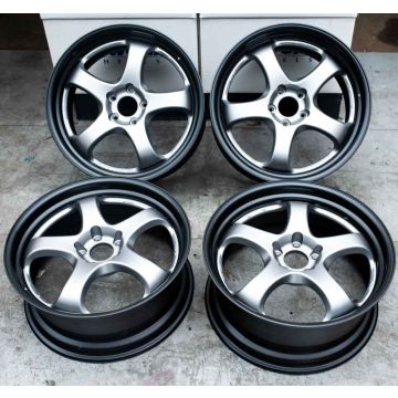 WORK Meister S1R - Staggered Set - | 19x8" ET+32 | 19x8.5"+32 | 5x114 | Magnesium Silver with Matte Black Lips
