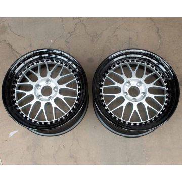WORK Meister M1-3P | 19x9.5 ET-1 5x114.3 | Silver with Gloss Black Lips | PAIR