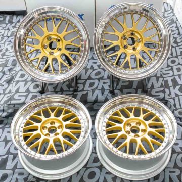 Work Wheels Meister M1-3P - 5x100 - 18x8.5 ET17 Gold with Polished Lips (Set of 4)