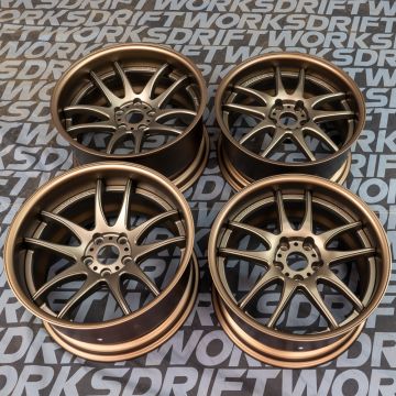WORK EMOTION CR2P STAGGERED SET 18"x9.5 ET12 & 18"x10.5" ET12 5x114.3 finished in Ashed Titan Bronze with Matte Bronze Lips