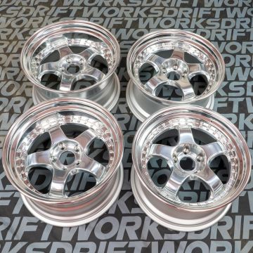 WORK Meister S1-3P STAGGERED SET 18"x9.5 ET24 & 18"x10.5" ET24 5x114.3 Bright Buff Finish with Polished Lips