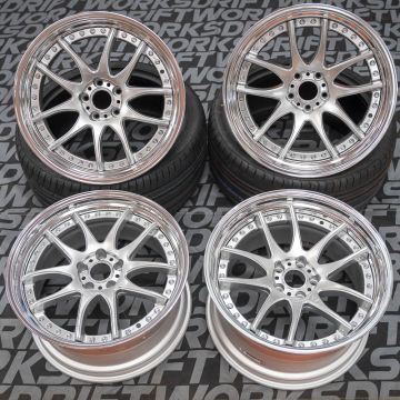 WORK EMOTION CR 3P Staggered Set - 19X9.5 ET20 and 19X10.5 ET23 5x112 Burning Silver (BS) w/ Polished Step Lips For A90 Toyota Supra