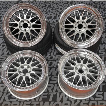 WORK MEISTER M1 3P Staggered Set - 19X9.5 ET24 and 19X10.5 ET32 5x112 Silver (SIL) w/ Polished Lips For A90 Toyota Supra