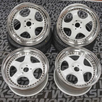 WORK MEISTER S1 3P - 19X9.5|10.5 ET31 5x112 White (WHT) w/ Polished Lips (Set of 4) For Toyota A90 Supra