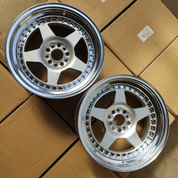 WORK CR-01 - Pair of Wheels - 16x8" ET10 5x100 | Silver with Polished Lips