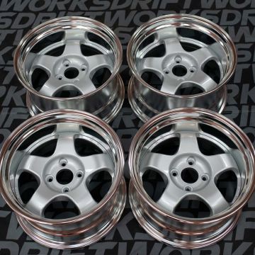 WORK MEISTER S1 2P - 15X8 ET20 4x100 Silver (SIL) w/ Polished Lips (Set of 4)