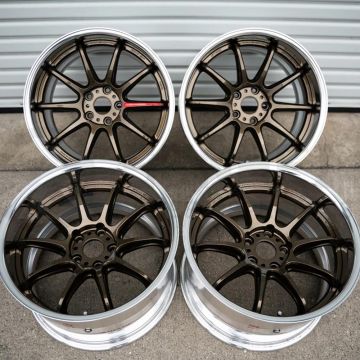 WORK EMOTION ZR10 2P - 18X9.5|10.5 ET12 5x114.3 Titanium Bronze (HG) w/ Polished Lips (Set of 4)