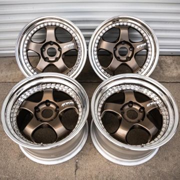 WORK MEISTER S1 3P - 19X9.5|10.5 ET31 5x112 Titanium Gold (HPG) w/ Polished Lips (Set of 4) For Toyota A90 Supra