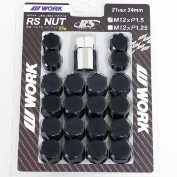 WORK Wheels M12x1.25 Wheel Nuts and Locking Nuts Set - Closed End - Black