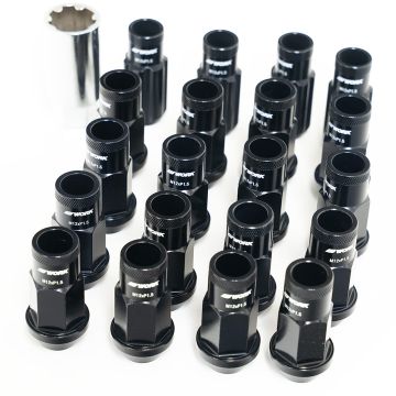 WORK Wheels M12x1.5 Wheel Nuts and Locking Nuts Set - Open End - Black