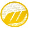 WORK Wheels Circle Logo Sticker Yellow 